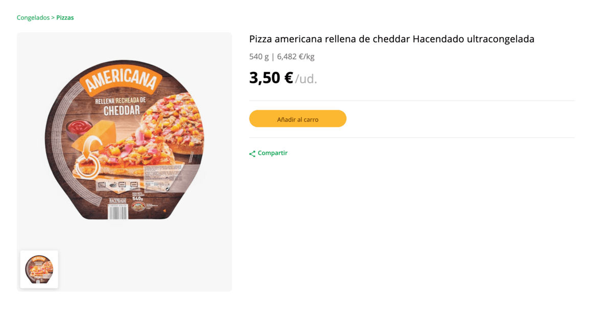 Se vende por 3 € y es la mejor pizza de supermercado: "Está deliciosa" - Web Mercadona