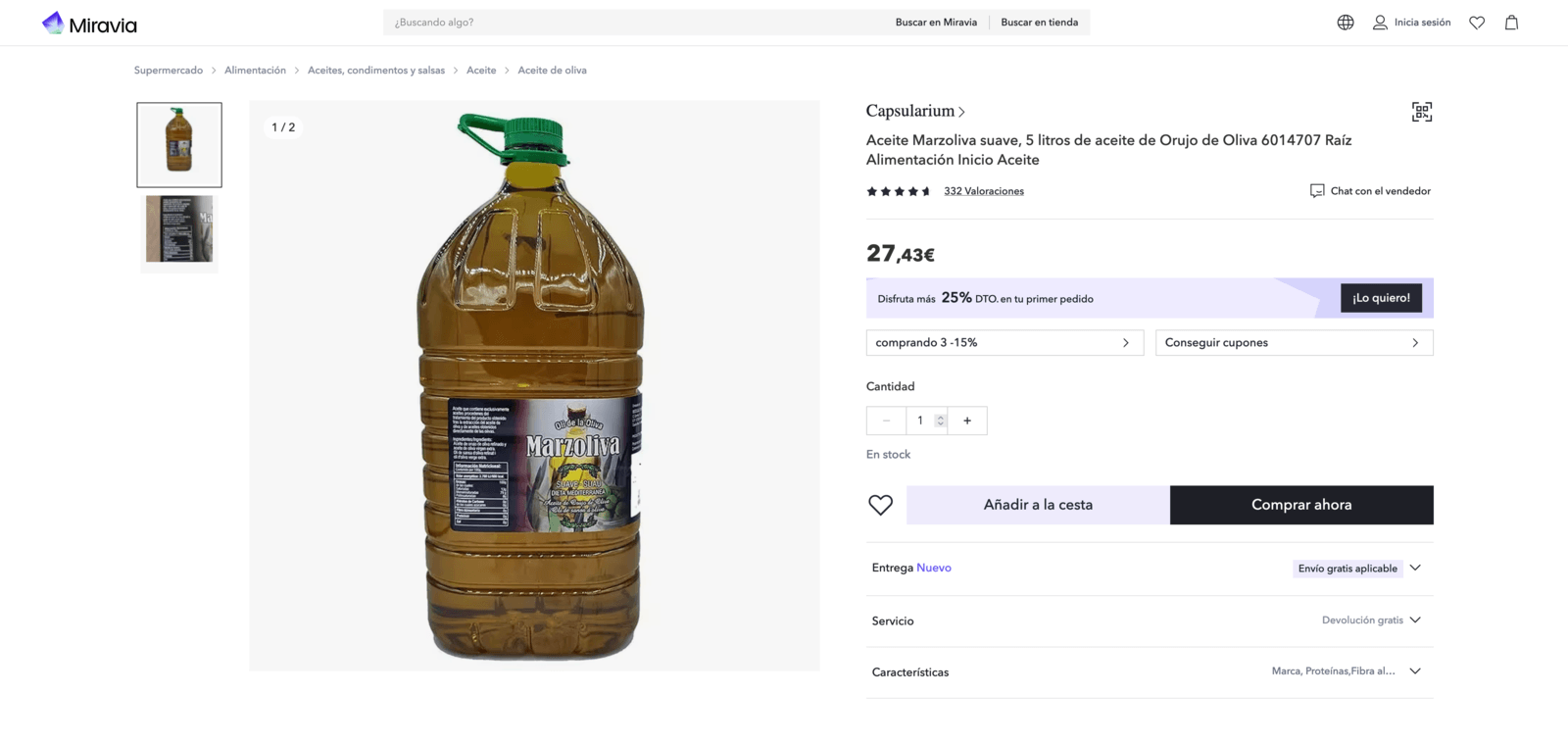 Una garrafa de 5 L de Aceite de Oliva por solo 10 €: Oferta Única - Portada