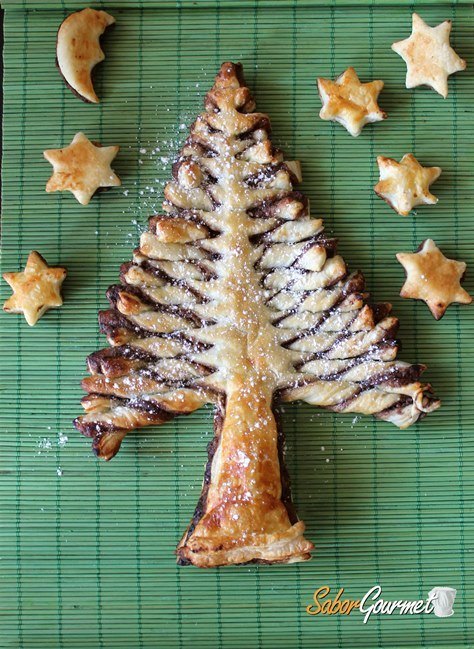 Cómo hacer un Árbol de navidad de hojaldre y Nutella (chocolate): Facilísimo - SaborGourmet.com