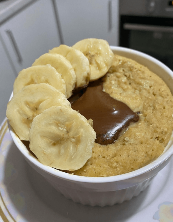 MUG Cake: Receta Saludable para el desayuno Plátano y Avena