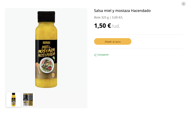 Los interesantes nuevos productos de Mercadona - Salsa miel y mostaza
