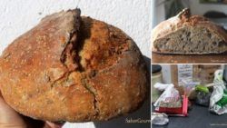 Pan con masa madre y levadura (pan rico y rápido)