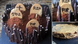Tarta cementerio para Halloween