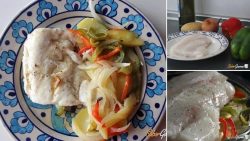 Merluza al horno con verduras