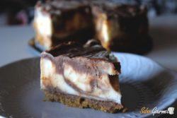 Tarta queso marmolada: Cheesecake de dos chocolates